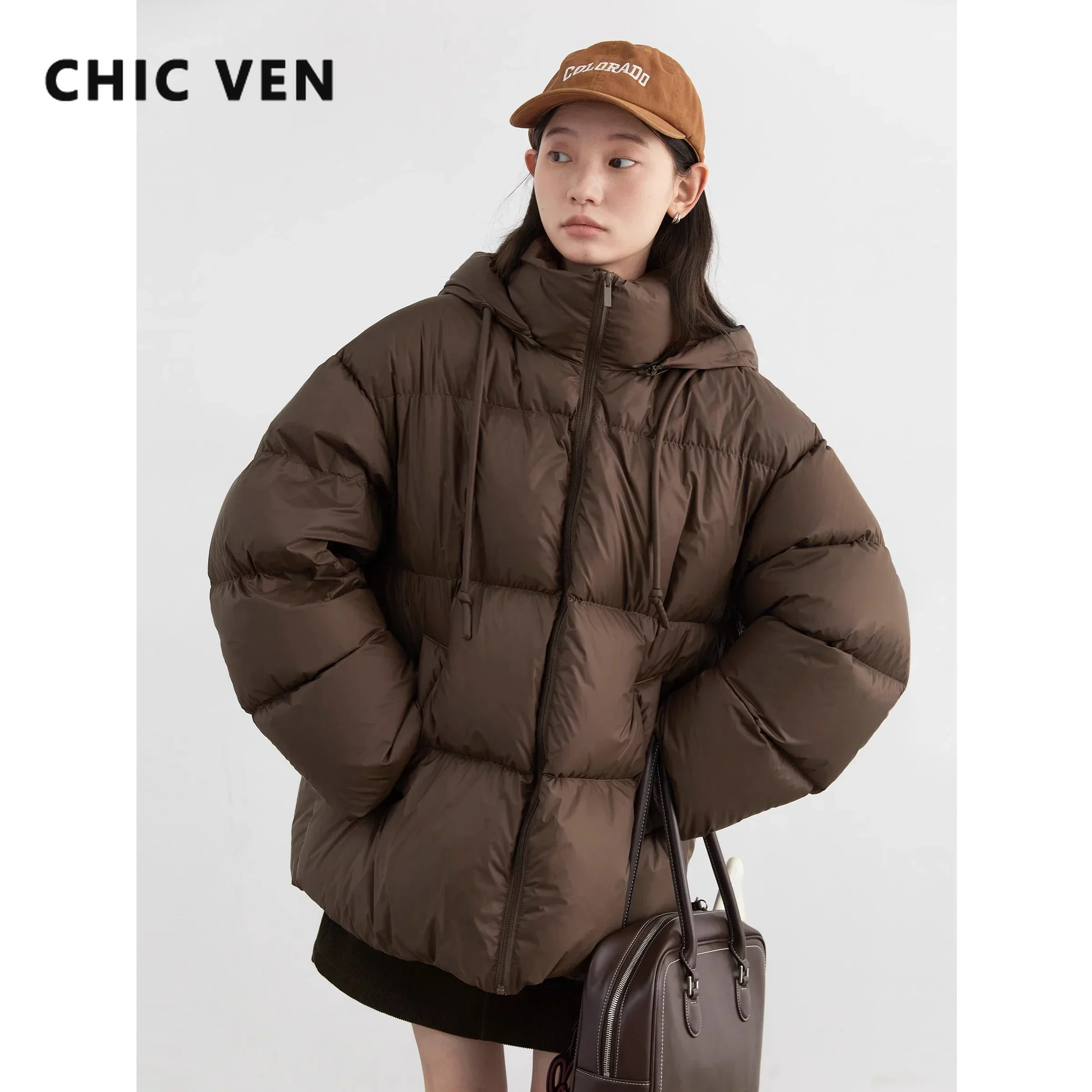 Миниатюра Белый пуховик CHIC VEN из нейлона