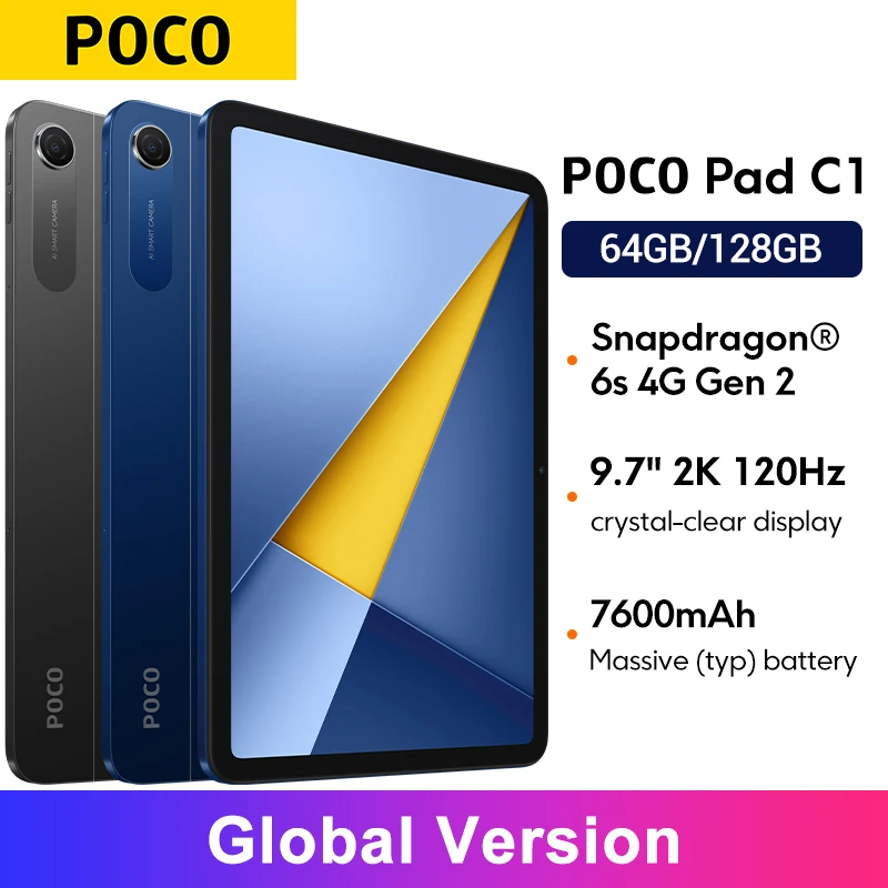 Миниатюра Планшет Poco Pad C1 9,7 дюйма, 4 ГБ и 64 ГБ памяти