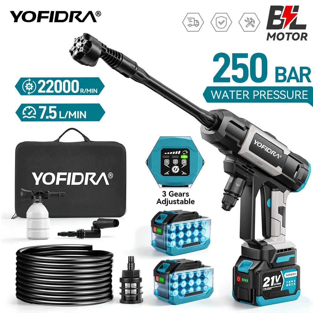 Миниатюра Мойка-пистолет высокого давления Yofidra, 250 бар, для Makita