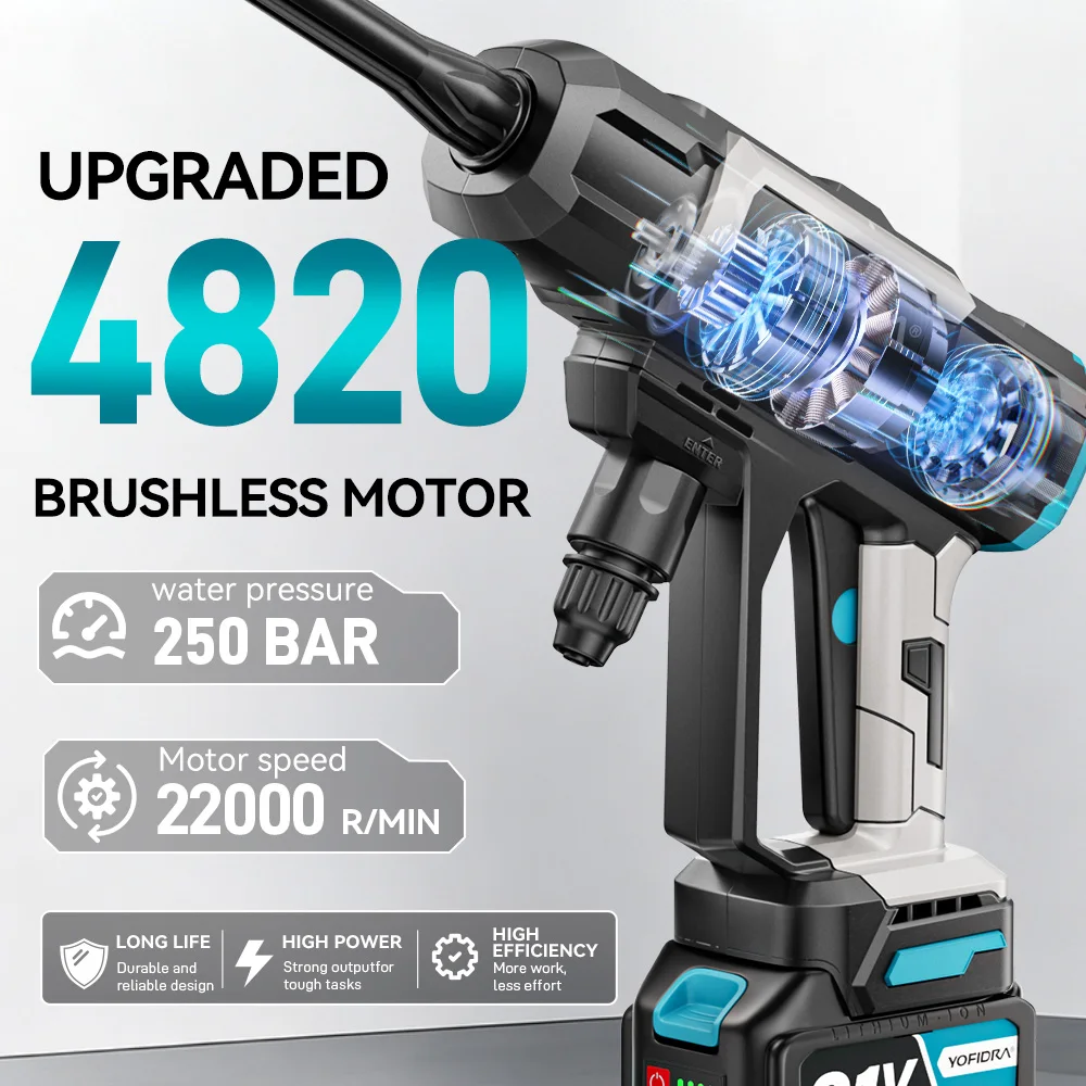 Миниатюра Мойка-пистолет высокого давления Yofidra, 250 бар, для Makita