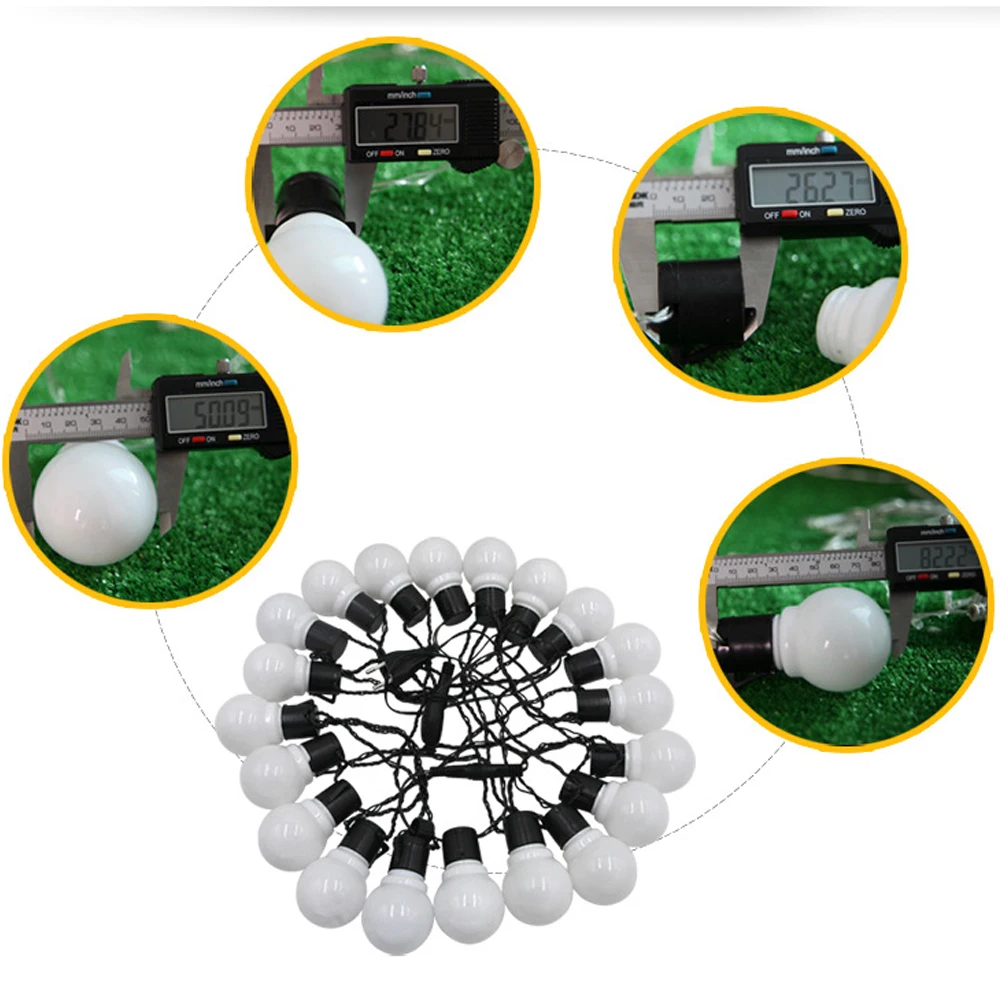 LED-гирлянда Yijinsky 20/38 ламп, 220 В, белый/тёплый свет