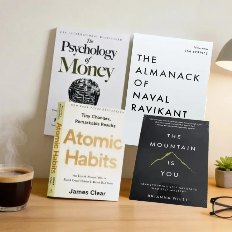 Комплект из 4 книг для саморазвития: Atomic Habits, Психология денег и другие бестселлеры