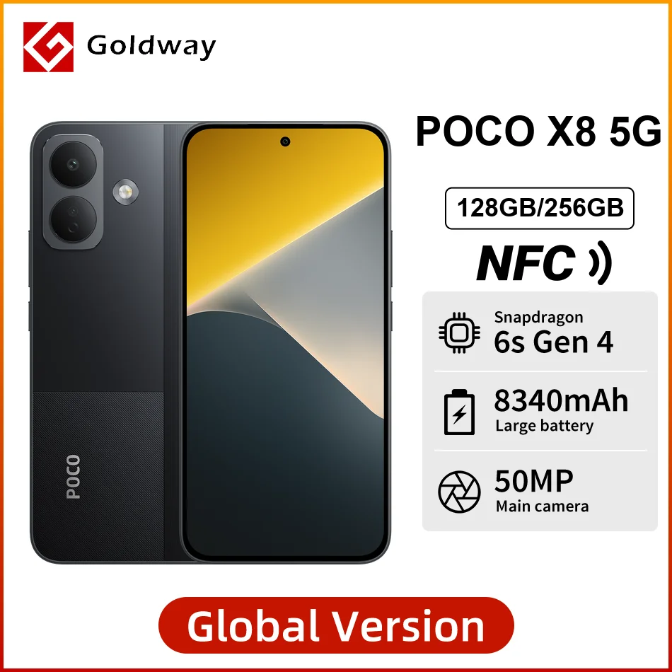 Миниатюра Смартфон POCO X8 5G с AMOLED-дисплеем