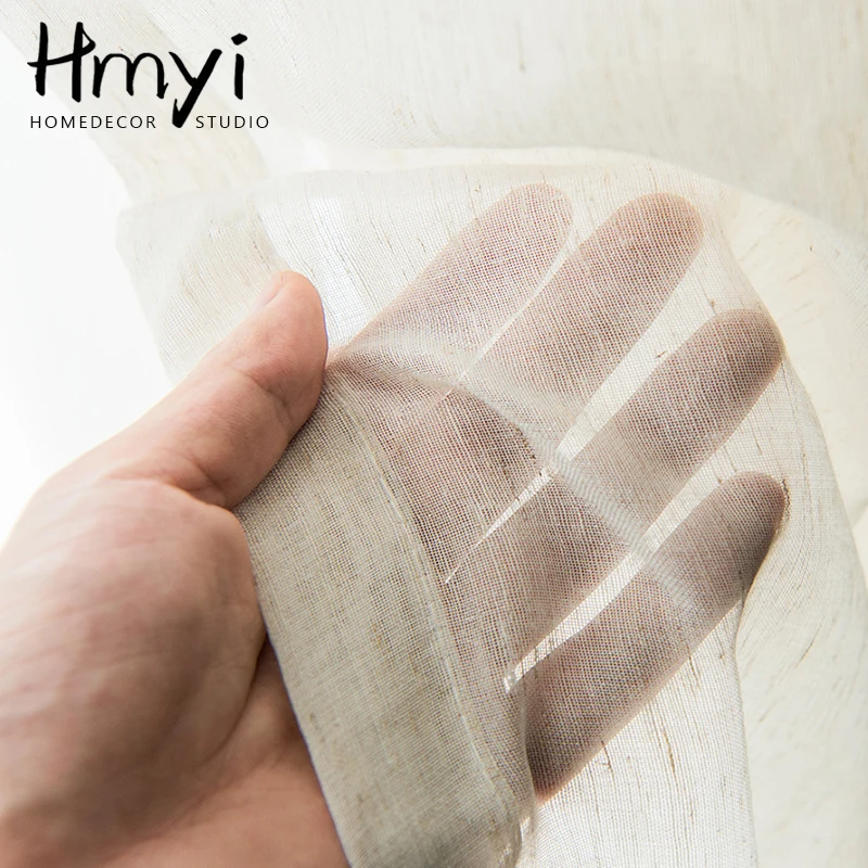 Миниатюра Бежевые шторы HMYI из полиэстера