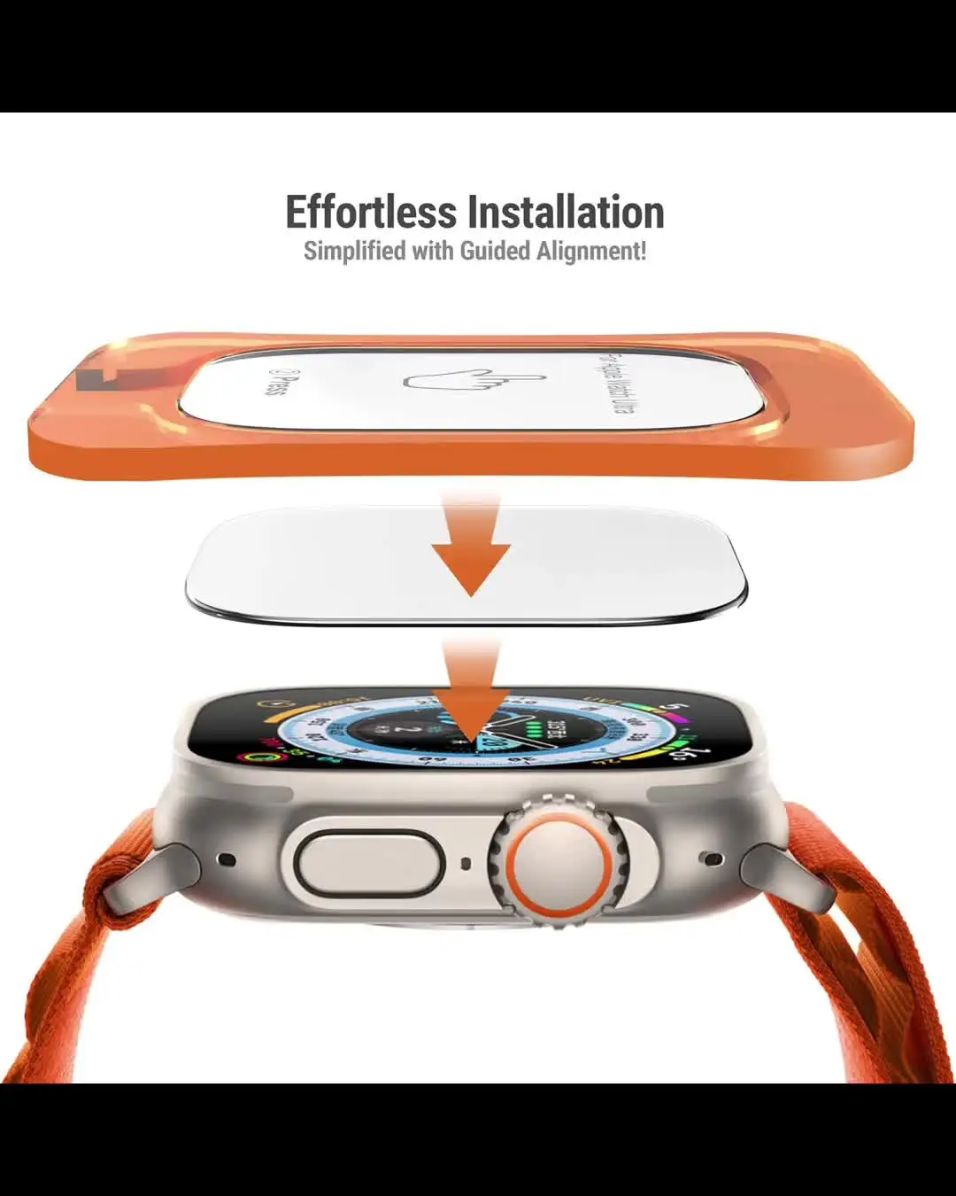 Защитное стекло Apple Watch Ultra 49 мм с установочным инструментом