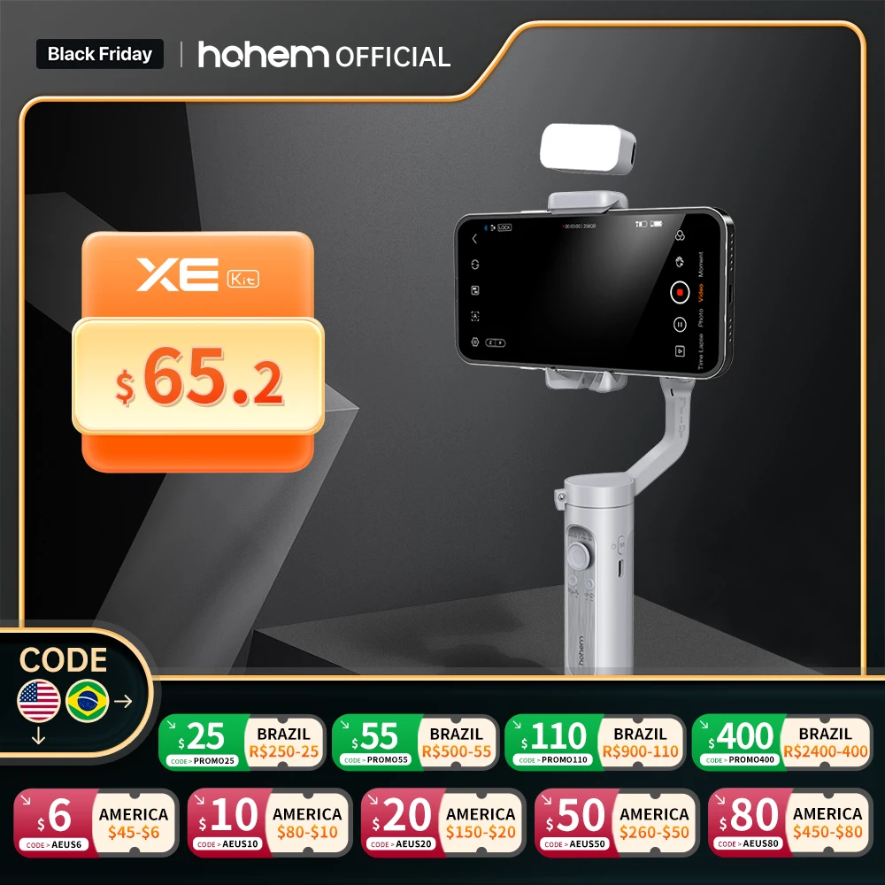 Миниатюра Трёхосевой стабилизатор Hohem iSteady XE для смартфона