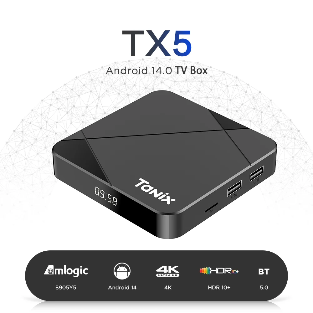 ТВ-бокс Tanix TX5 на Android 14, до 64 ГБ