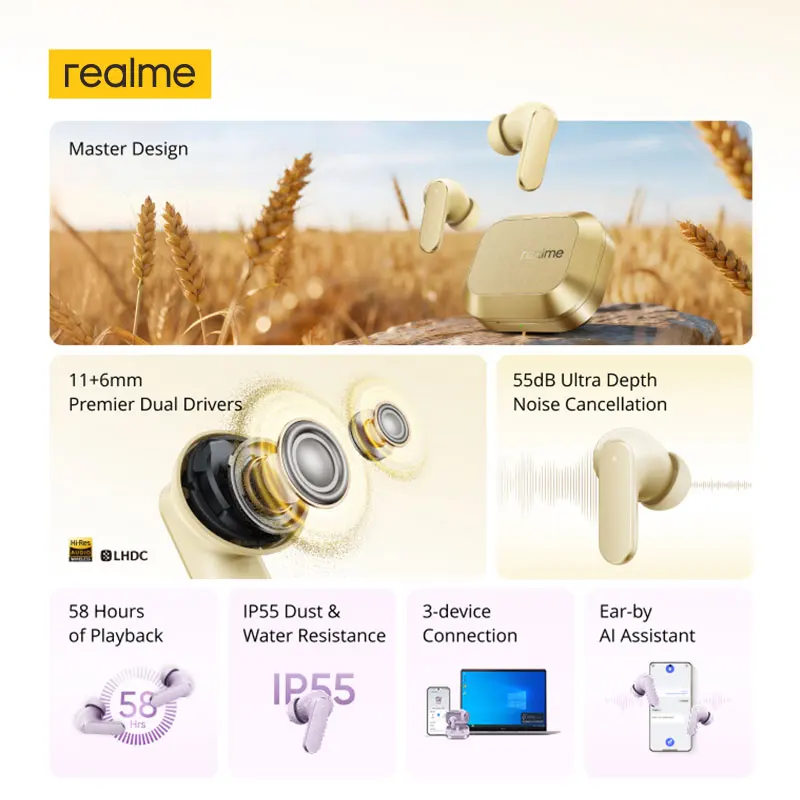 Миниатюра Беспроводные внутриканальные наушники Realme Buds Air8