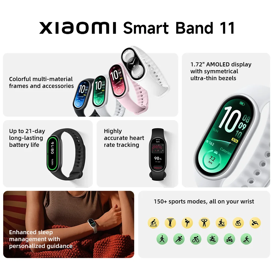 Миниатюра Фитнес-браслет Xiaomi Mi Band 11 для активности