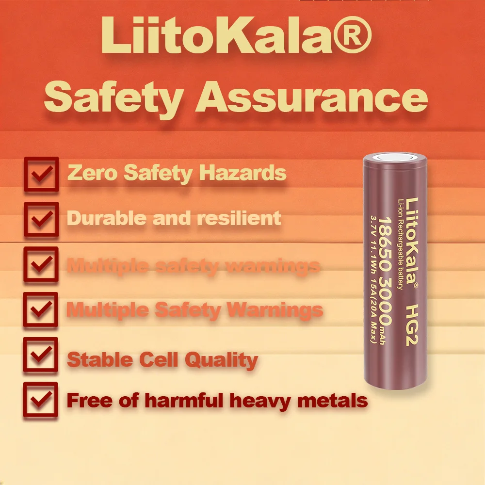 Миниатюра Аккумуляторы LiitoKala HG2 18650, 3000 мАч, 2 шт.